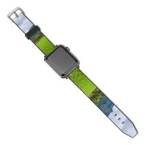 yanfind Watch Strap for Apple Watch Kerala Rural Field Grassland Countryside India Outdoors Paddy Vegetation Plant Domain Images Compatible with iWatch Series 5 4 3 2 1