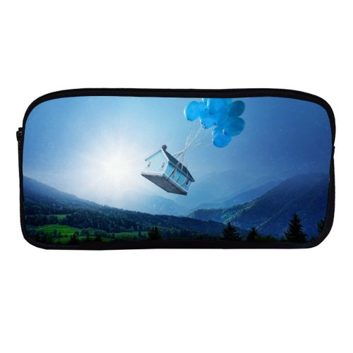 yanfind Pencil Case YHO Comfreak Fantasy Landscape Balloons Sky Trees Mystic  Light Zipper Pens Pouch Bag for Student Office School