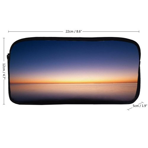 yanfind Pencil Case YHO Sunset Beach Beautiful Scenery Ocean Clear Sky Horizon Seascape Zipper Pens Pouch Bag for Student Office School