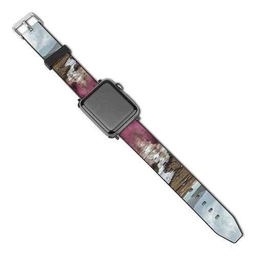 yanfind Watch Strap for Apple Watch Scenery Tundra Loch Colour Hills Landscpae Violet Domain Plant Public River Compatible with iWatch Series 5 4 3 2 1