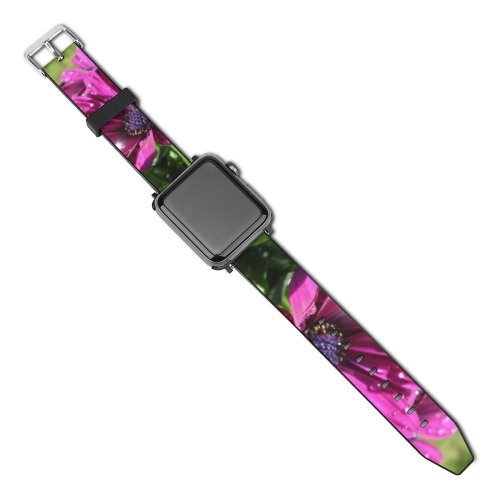yanfind Watch Strap for Apple Watch  Drops Flowers Flower Purple Dark  Artistic Macro Closeup  Shiny Compatible with iWatch Series 5 4 3 2 1