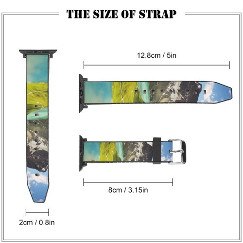 yanfind Watch Strap for Apple Watch Ceresole Reale Summer Mountains Lake Sunny Landscape Italy Compatible with iWatch Series 5 4 3 2 1