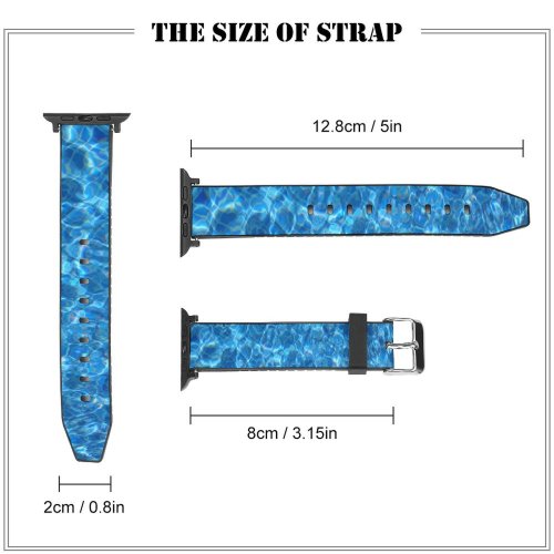 yanfind Watch Strap for Apple Watch Texture Pool Liquid Aqua Cobalt Azure Electric Turquoise Design Compatible with iWatch Series 5 4 3 2 1