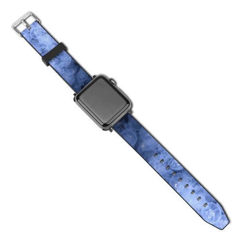 yanfind Watch Strap for Apple Watch Black Dark Jellyfishes Sea  Underwater Dark Aquarium Transparent Compatible with iWatch Series 5 4 3 2 1