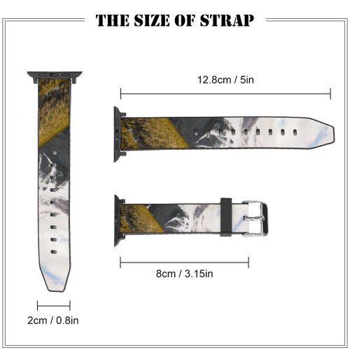 yanfind Watch Strap for Apple Watch Scenery Birds Range Tree Slope  Snow Plant  PNG Outdoors Compatible with iWatch Series 5 4 3 2 1