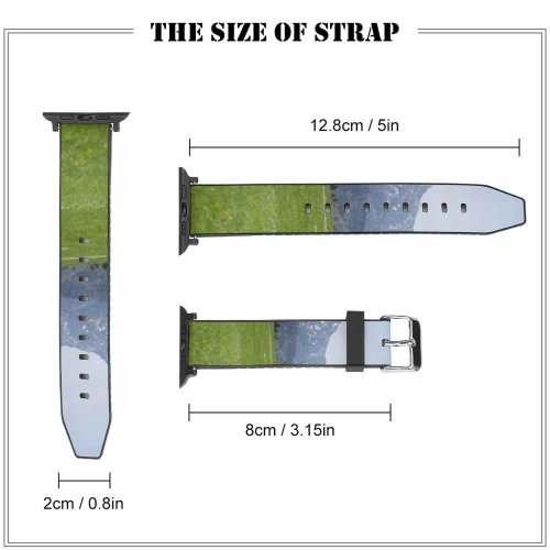 yanfind Watch Strap for Apple Watch Rural Peak Countryside Plant Creative Pasture Farm Wallpapers Pictures Grassland Outdoors Compatible with iWatch Series 5 4 3 2 1