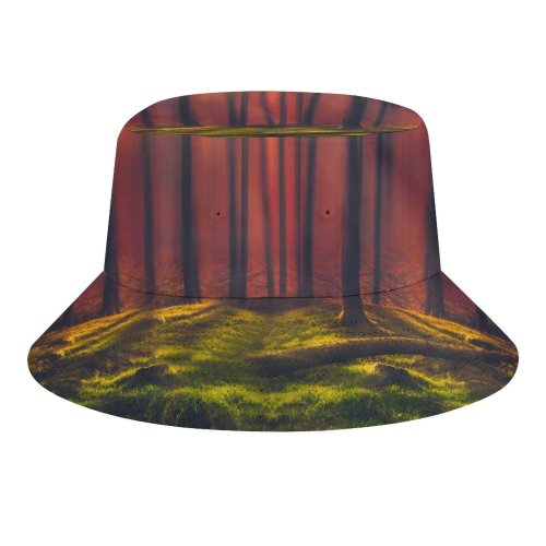 yanfind Adult Fisherman's Hat Hmetosche Sun Rays Forest Grass Woods Tall Trees Sunny Fishing Fisherman Cap Travel Beach Sun protection