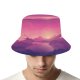 yanfind Adult Fisherman's Hat Coyle Lakeside Sky Sunset Minimal Art Gradient Landscape Scenic Panorama Fishing Fisherman Cap Travel Beach Sun protection