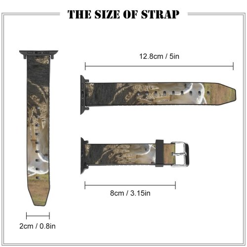 yanfind Watch Strap for Apple Watch Winter Boy Christmas Outside Field Herding Shepherds Goat Bovine Goats Pasture Cow Compatible with iWatch Series 5 4 3 2 1