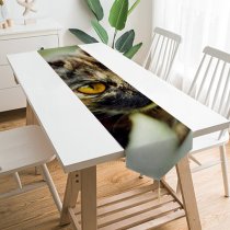 Yanfind Table Runner Young Kitty Outdoors Felidae Kitten Tabby Whiskers Wildlife Field Focus Little Blur Everyday Dining Wedding Party Holiday Home Decor