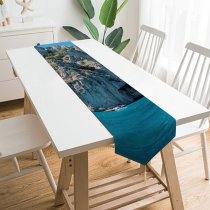 Yanfind Table Runner Boats Amazing Beautiful Vacation Adventure Daylight Travel Formations Capri Watercrafts Geological Outdoors Everyday Dining Wedding Party Holiday Home Decor