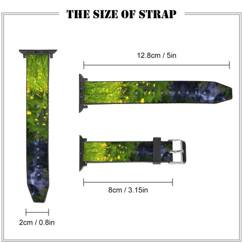 yanfind Watch Strap for Apple Watch Rural Building Countryside Plant Creative Farm Grassland Outdoors Field Images Meadow Compatible with iWatch Series 5 4 3 2 1