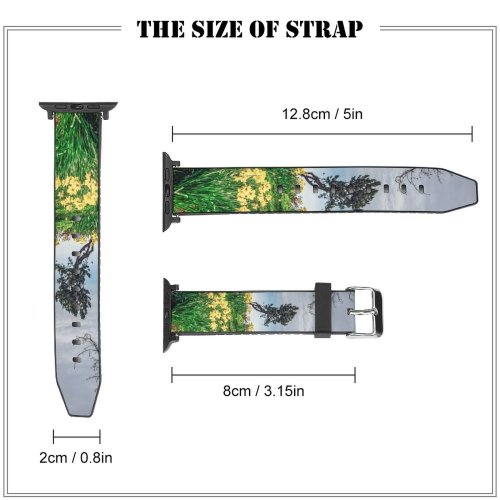 yanfind Watch Strap for Apple Watch Rural Countryside Plant Farm Pictures Grassland Outdoors Stock Northern Tree Vase Compatible with iWatch Series 5 4 3 2 1