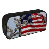 yanfind Pencil Case YHO  Honor Liberty Spangled Flowers Independence Usa Administration Memorial Flag Veterans Th Zipper Pens Pouch Bag for Student Office School