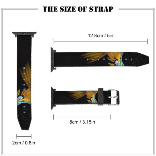 yanfind Watch Strap for Apple Watch Dark Macaw  Feathers Colorful  Bird Compatible with iWatch Series 5 4 3 2 1
