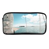yanfind Pencil Case YHO Boats Clouds Landscape Daylight  Sail Watercrafts Boat Sailboats Transportation Outdoors Wind Zipper Pens Pouch Bag for Student Office School