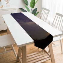 Yanfind Table Runner Backlit Infinity Dark Exploration Observatory Astrology Sunset Landscape Evening Travel Milky Space Everyday Dining Wedding Party Holiday Home Decor