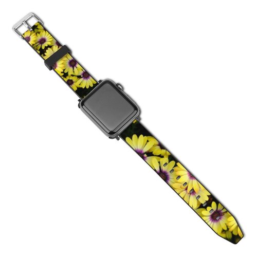 yanfind Watch Strap for Apple Watch Leigh Klotz Flowers Daisies  Bloom Spring Purple Floral Compatible with iWatch Series 5 4 3 2 1