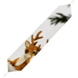 Yanfind Table Runner Christmas Reindeer Needles Tailed Snow Deer Branch Tail Antler Fawn Decoration Elk Everyday Dining Wedding Party Holiday Home Decor