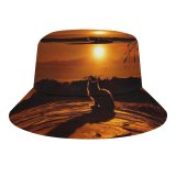 yanfind Adult Fisherman's Hat Elena Dudina Cat Silhouette Sunset Sky Tree Branches Fishing Fisherman Cap Travel Beach Sun protection