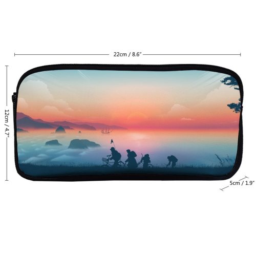 yanfind Pencil Case YHO Coyle Lifestyle Goonies Morning Sunrise Silhouette Minimal Art Landscape Panorama Zipper Pens Pouch Bag for Student Office School