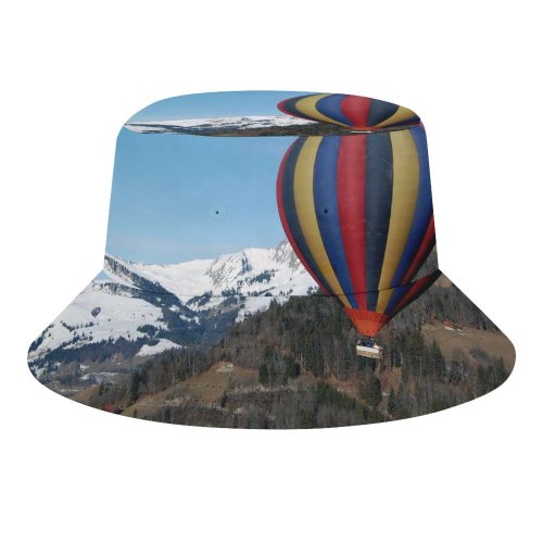 yanfind Adult Fisherman's Hat Winter Sky Vehicle Balloon Ballooning Mountain Sky Hot Air Fly Mountain Landforms Fishing Fisherman Cap Travel Beach Sun protection