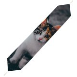 Yanfind Table Runner Funny Curiosity Outdoors Cute Baby Young Little Eye Kitten Whisker Fur Portrait Everyday Dining Wedding Party Holiday Home Decor