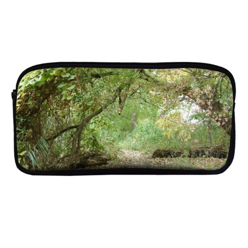yanfind Pencil Case YHO Community Leaves Forest Vegetation Landscape Plant Fall Tree Forest Woods Natural Pathway Zipper Pens Pouch Bag for Student Office School