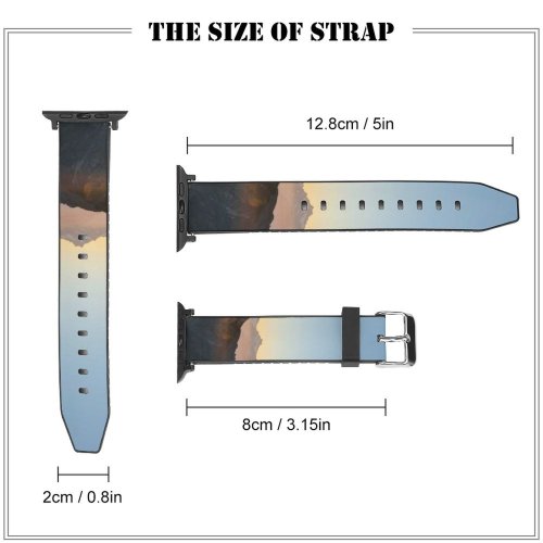 yanfind Watch Strap for Apple Watch Landscape Peak Sunrise Building Countryside Housing Activities Wallpapers Pictures Outdoors Free Compatible with iWatch Series 5 4 3 2 1