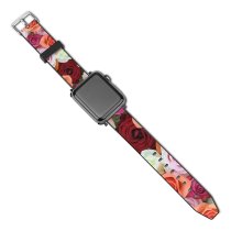 yanfind Watch Strap for Apple Watch Dance Yokoo Flowers Rose Colorful Floral  Beautiful Compatible with iWatch Series 5 4 3 2 1