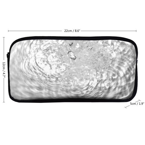 yanfind Pencil Case YHO Liquid with Foam Movement Serveware Transparent Play Glass Barware Drop Macro Texure Zipper Pens Pouch Bag for Student Office School