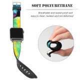 yanfind Watch Strap for Apple Watch Daniele Levis Pelusi Faux Fur Pom Balls Multicolor Colorful Macro Closeup Vibrant Compatible with iWatch Series 5 4 3 2 1