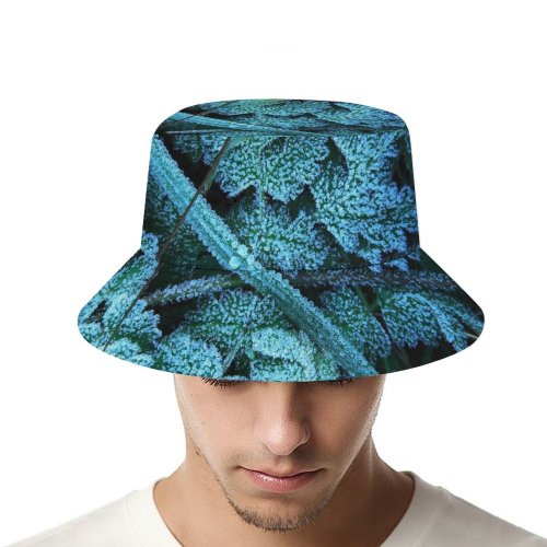 yanfind Adult Fisherman's Hat Winter Frozen Frost Freeze Winter Fern Autumn Leaves Vegetation Plant Flower Leaf Fishing Fisherman Cap Travel Beach Sun protection