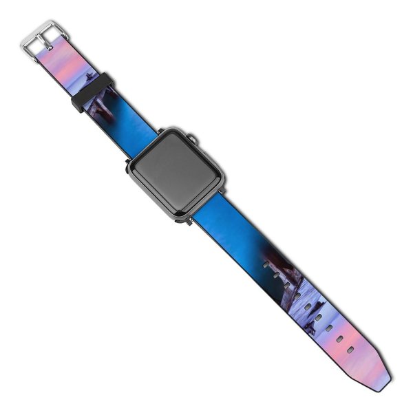 yanfind Watch Strap for Apple Watch Anek Suwannaphoom Wooden Pier Sunrise Morning Foggy Daylight Compatible with iWatch Series 5 4 3 2 1