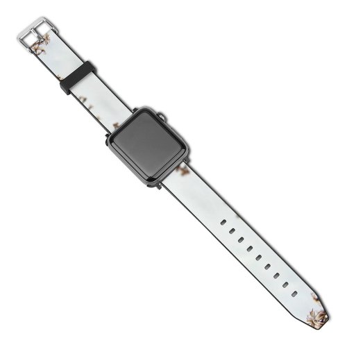 yanfind Watch Strap for Apple Watch Winter  Leaf Plant Spring Twig Tree Sky Branch Flower Winter Snow Compatible with iWatch Series 5 4 3 2 1