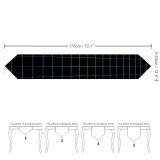 Yanfind Table Runner Abstract Dark Grid Neon Squares Everyday Dining Wedding Party Holiday Home Decor