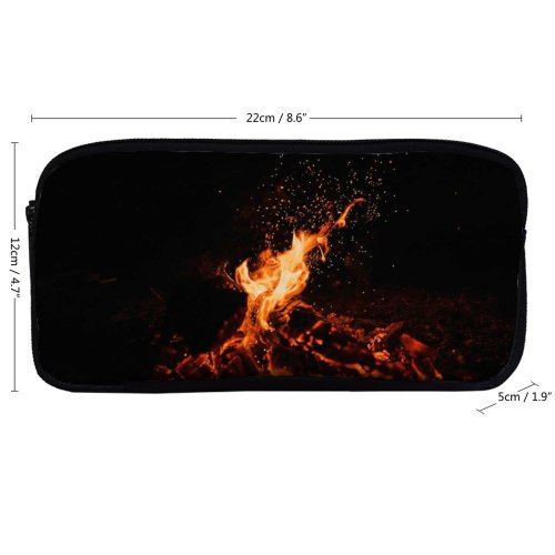 yanfind Pencil Case YHO Clay Banks Black Dark Bonfire Dark  Flame Night Time Burning Outdoor Zipper Pens Pouch Bag for Student Office School