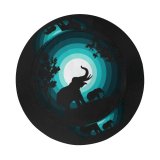 yanfind Adult Fisherman's Hat Suryapraveen Black Dark Minimal Elephant Elephant Cub Silhouette Night Teal Fishing Fisherman Cap Travel Beach Sun protection