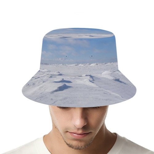 yanfind Adult Fisherman's Hat Winter Footprints Sky Winter Natural Cap Dreams Cloud Sky Ice Ocean Snow Fishing Fisherman Cap Travel Beach Sun protection