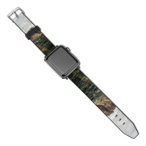 yanfind Watch Strap for Apple Watch Creative Wallpapers Images Landscape Scenery  Countryside Outdoors Pictures Plateau Hill Grey Compatible with iWatch Series 5 4 3 2 1
