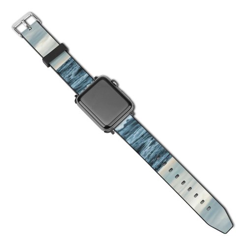 yanfind Watch Strap for Apple Watch Saint Baltic  Coast Grey Horizon Outdoors Cloudy Wave Cloud Beach Images Compatible with iWatch Series 5 4 3 2 1