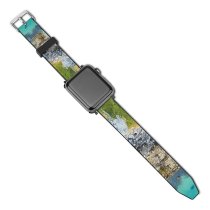 yanfind Watch Strap for Apple Watch Johny Goerend Island Aerial Sea Shore Ocean Rock Coast Clear Compatible with iWatch Series 5 4 3 2 1