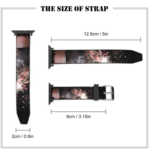 yanfind Watch Strap for Apple Watch Th July Independence Fireworks  Fire Sparks Washington River Night Sky Midnight Compatible with iWatch Series 5 4 3 2 1