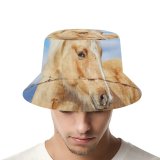yanfind Adult Fisherman's Hat Horse Fence Portrait Bokeh Fishing Fisherman Cap Travel Beach Sun protection
