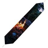 Yanfind Table Runner Backpack Blaze Dark Forest Burn Cup Fire Ash Firewood Burning Bonfire River Everyday Dining Wedding Party Holiday Home Decor