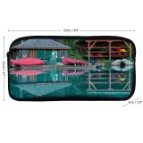 yanfind Pencil Case YHO Boats British  Canoes Cabin Rental  Lake Reflection Columbia Zipper Pens Pouch Bag for Student Office School