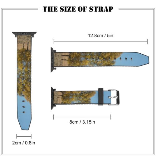 yanfind Watch Strap for Apple Watch Tree Trees Plant Wood Forest Leafs Autumn Leaf Woody Natural Landscape Sky Compatible with iWatch Series 5 4 3 2 1