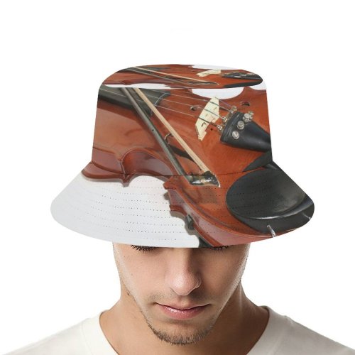 yanfind Adult Fisherman's Hat Violin Family Violone Violin Bowed Musical Tololoche Instrument Classical String Bass Fiddle Fishing Fisherman Cap Travel Beach Sun protection