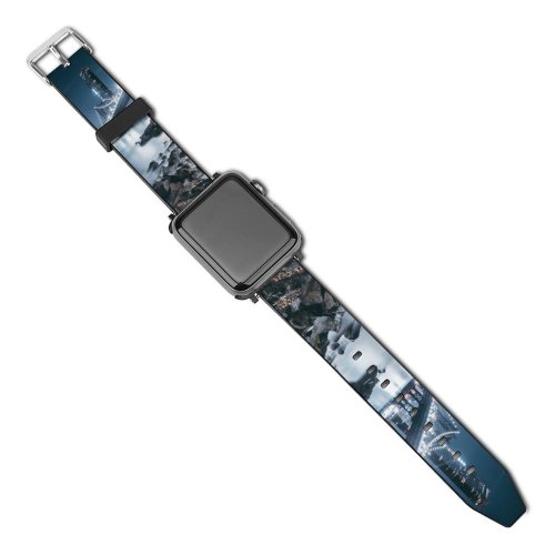 yanfind Watch Strap for Apple Watch Lerone Pieters  Washington  Night City Lights Rocks Hudson River Jersey Compatible with iWatch Series 5 4 3 2 1