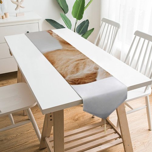 Yanfind Table Runner Funny Curiosity Sit Cute Little Young Eye Studio Portrait Family Kitten Whisker Everyday Dining Wedding Party Holiday Home Decor